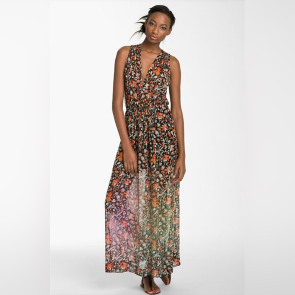 Joie Multicolor Floral Maxi Dress, Silk Dress, Size Small, Partially Lined